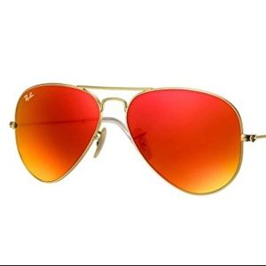 Ray Ban Aviator Sunglasses Flash Mirror Lens $180